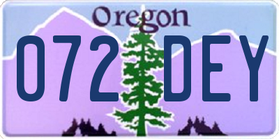 OR license plate 072DEY