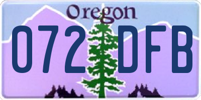 OR license plate 072DFB