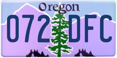 OR license plate 072DFC