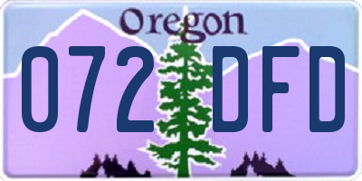 OR license plate 072DFD