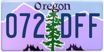 OR license plate 072DFF