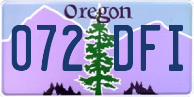 OR license plate 072DFI