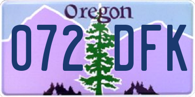 OR license plate 072DFK