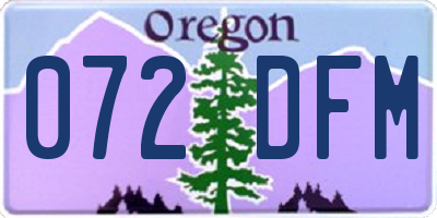 OR license plate 072DFM