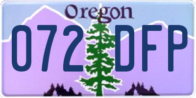 OR license plate 072DFP