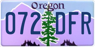 OR license plate 072DFR