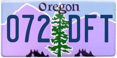 OR license plate 072DFT