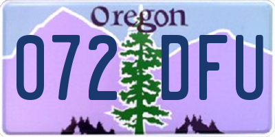 OR license plate 072DFU