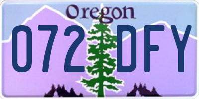 OR license plate 072DFY