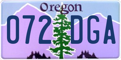 OR license plate 072DGA