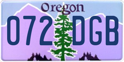 OR license plate 072DGB