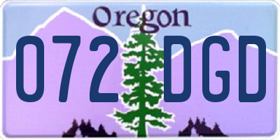OR license plate 072DGD