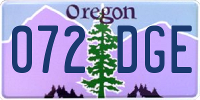 OR license plate 072DGE