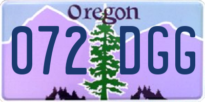 OR license plate 072DGG