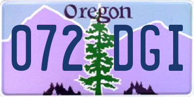 OR license plate 072DGI