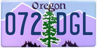 OR license plate 072DGL