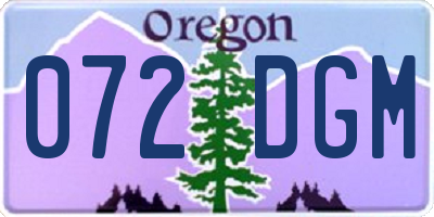 OR license plate 072DGM