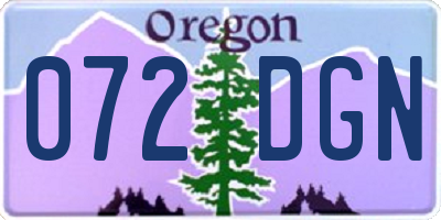 OR license plate 072DGN
