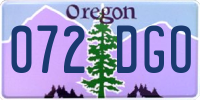 OR license plate 072DGO