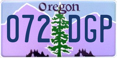 OR license plate 072DGP