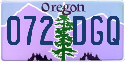 OR license plate 072DGQ