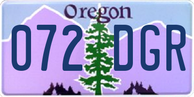 OR license plate 072DGR