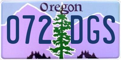 OR license plate 072DGS