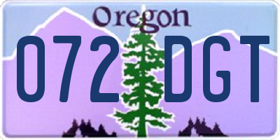 OR license plate 072DGT