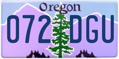 OR license plate 072DGU