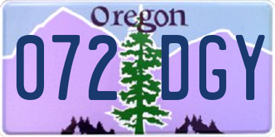 OR license plate 072DGY
