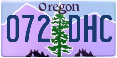 OR license plate 072DHC