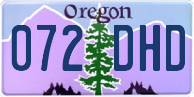 OR license plate 072DHD