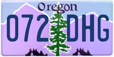 OR license plate 072DHG