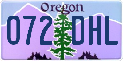OR license plate 072DHL
