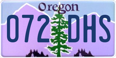 OR license plate 072DHS