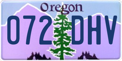 OR license plate 072DHV