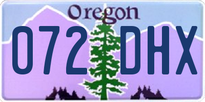 OR license plate 072DHX