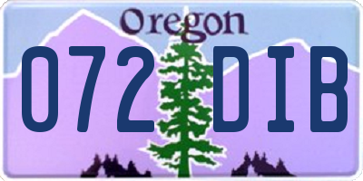 OR license plate 072DIB