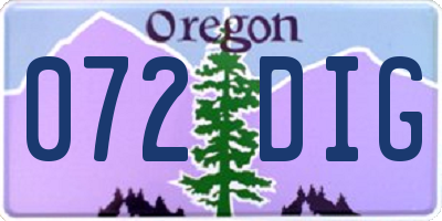 OR license plate 072DIG