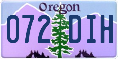 OR license plate 072DIH
