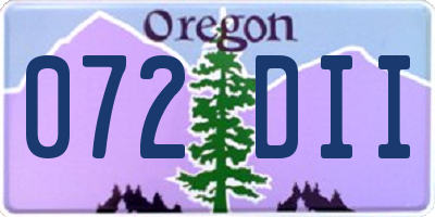 OR license plate 072DII
