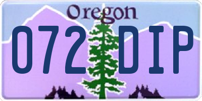 OR license plate 072DIP