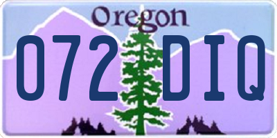 OR license plate 072DIQ