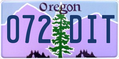 OR license plate 072DIT