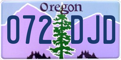 OR license plate 072DJD
