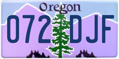 OR license plate 072DJF