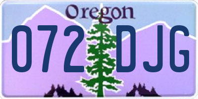 OR license plate 072DJG
