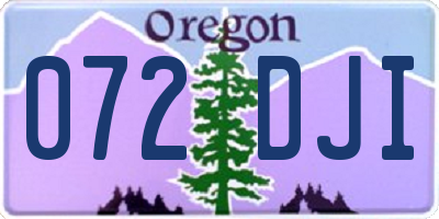 OR license plate 072DJI