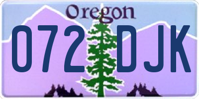 OR license plate 072DJK