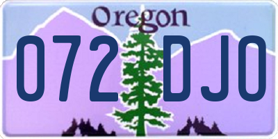 OR license plate 072DJO